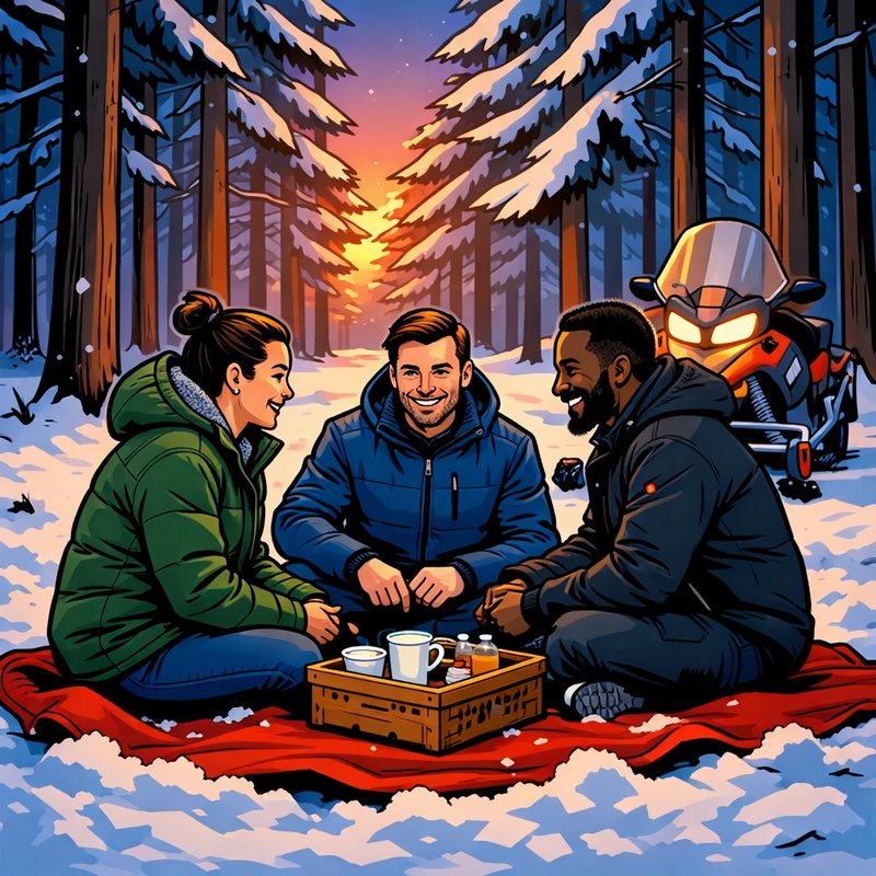 Randonnée motoneige pic nic